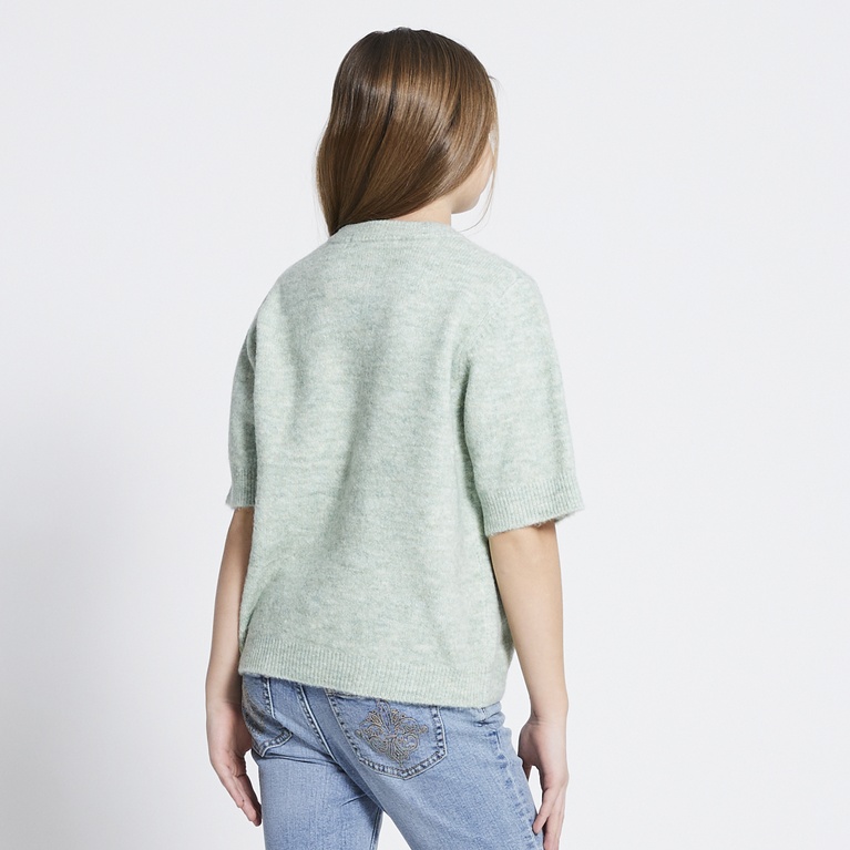 Basic Knit Short Sleeve Cardigan "Margot star"